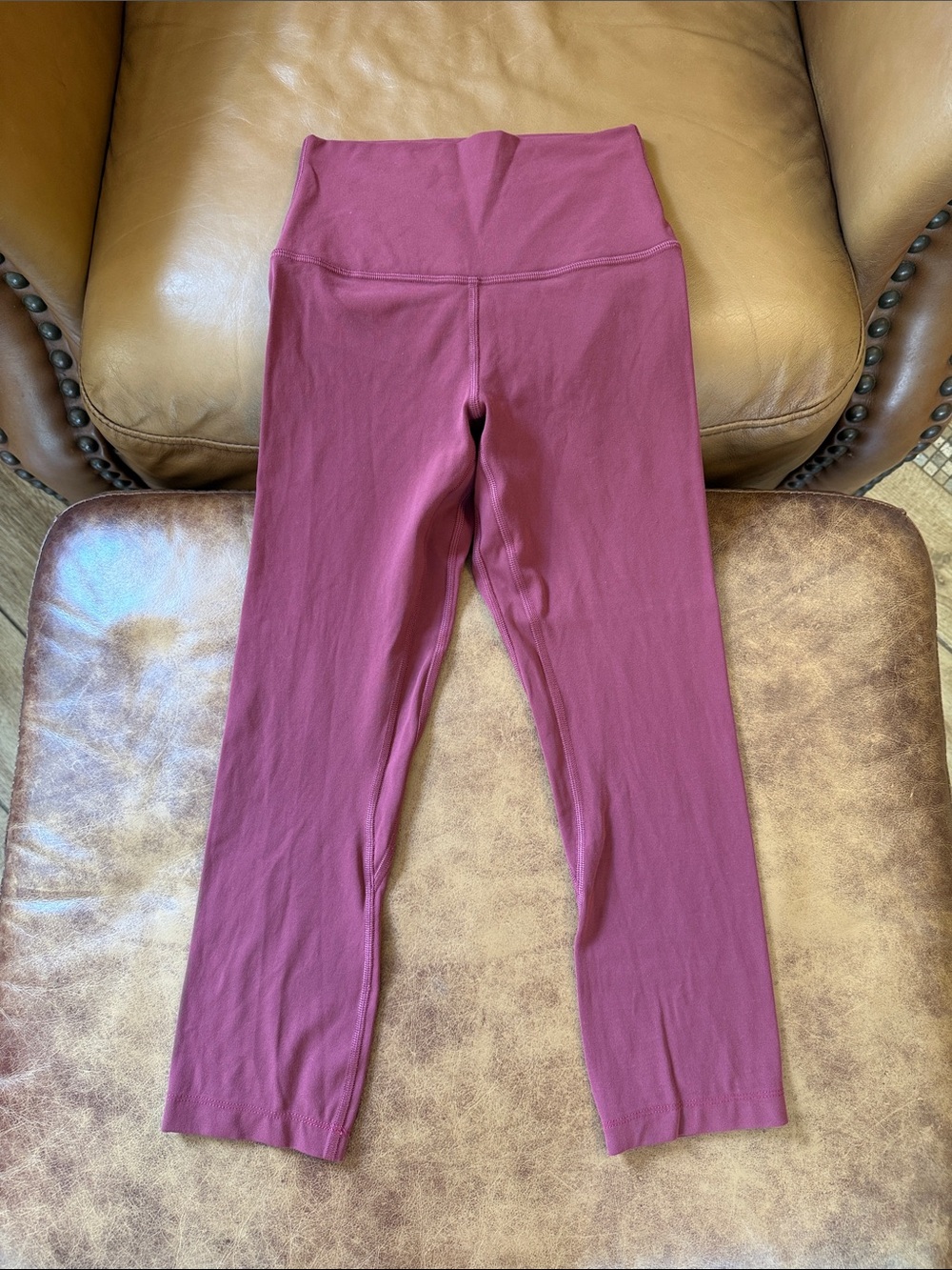Lululemon Align High-Rise Pant 21" Crop Leggings Sz 2 Mulled Wine Burgundy 2005